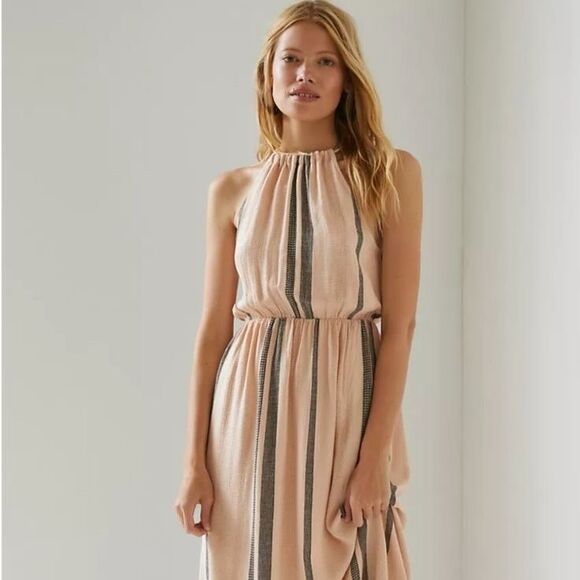 New Anthropologie Cloth & Stone Halter Maxi Dress Size L - Picture 1 of 9